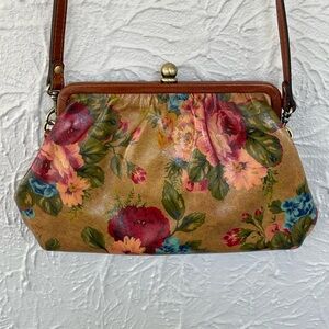 Patricia Nash Ferrara Frame Satchel Colorful Floral Shoulder Bag Purse